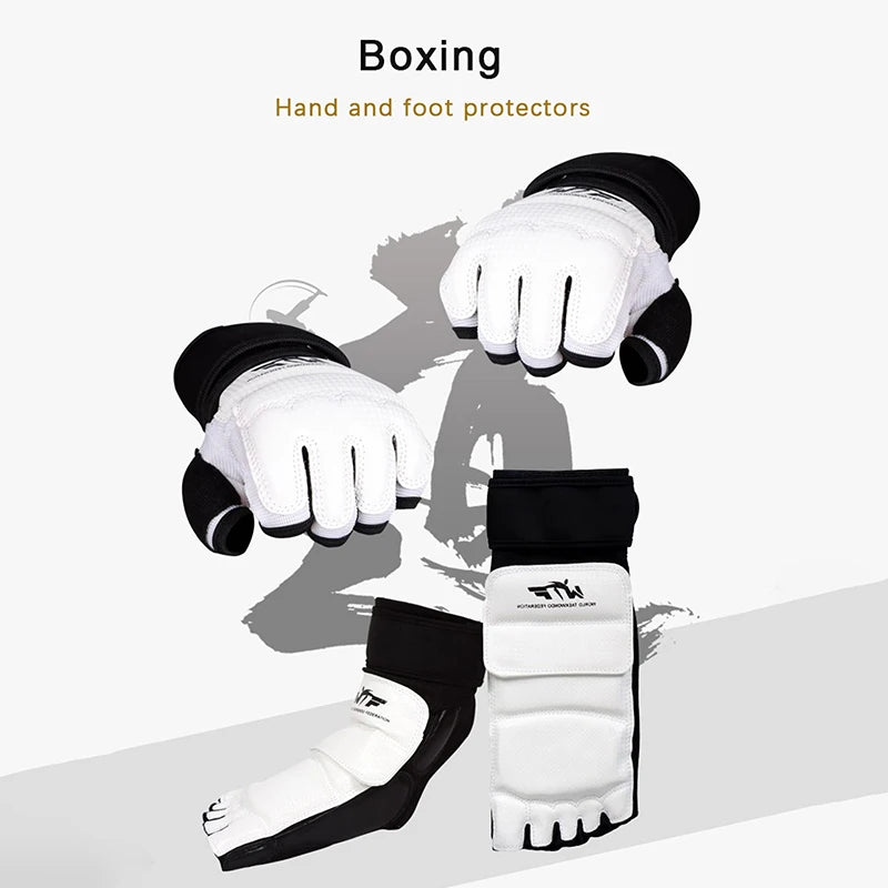Taekwondo  Leather Foot Gloves Sparring Karate Ankle Protector Guard Gear Boxing Martial Arts Sock Adult Kid