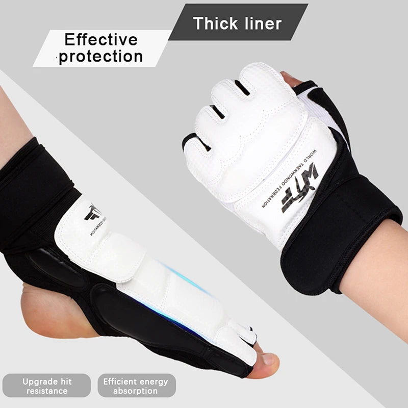 Taekwondo  Leather Foot Gloves Sparring Karate Ankle Protector Guard Gear Boxing Martial Arts Sock Adult Kid